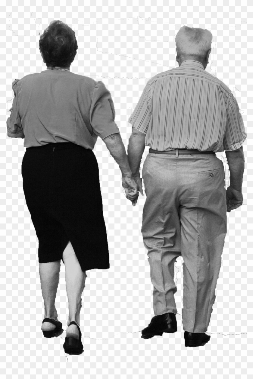 Old Couple Walking - Old Couple Holding Hand Walking Clipart