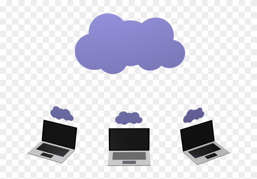 Cloud Computing Lap Tops Sky Internet Technology - Cloud Computing Clipart #4539113