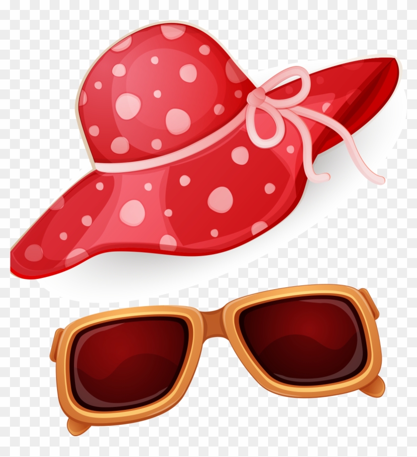 Beach Goggles Sunglasses Seaside Icon Hd Image Free - Beach Hat And Glasses Png Clipart