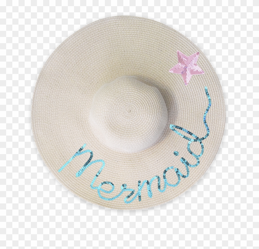 Personalized Baked Signature Floppy Beach Hat - Circle Clipart