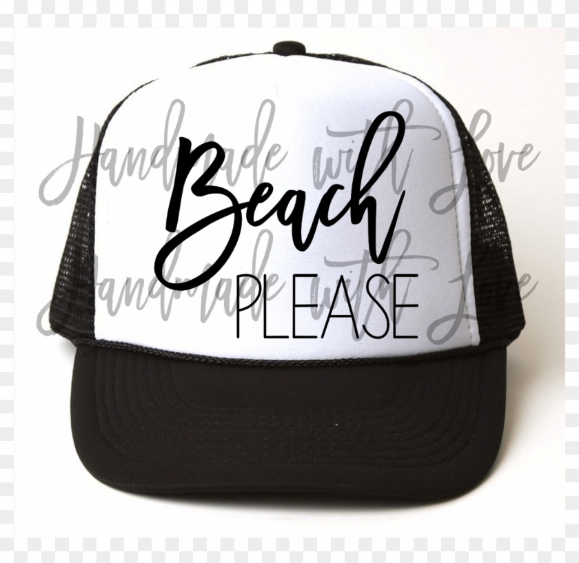 Beach Please Trucker Hat - Baseball Cap Clipart #4539791