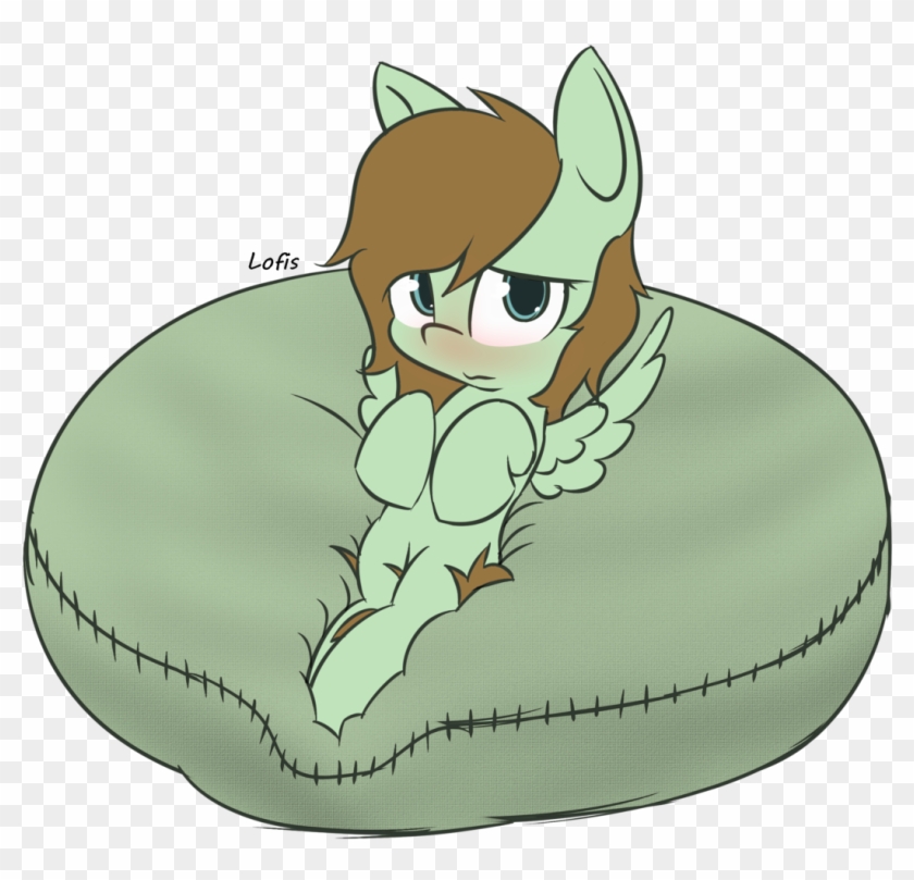 Lofis, Beanbag Chair, Blushing, Embarrassed, Female, - Cartoon Clipart