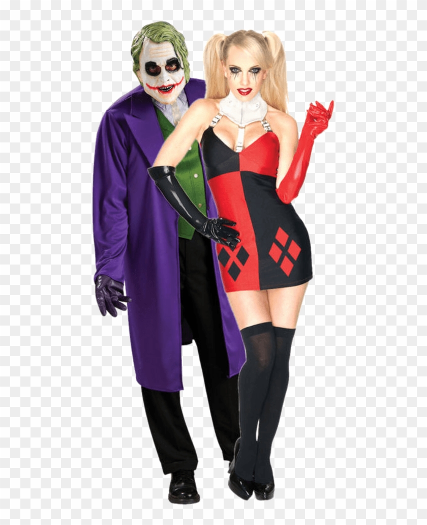 The Joker Harley Quinn Couple Costumes Jokers Masquerade - Mens Joker Fancy Dress Clipart #4540577