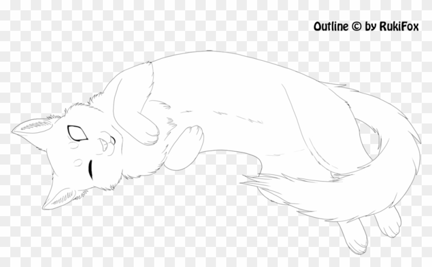 Warrior Cat Laying Down Drawings 109409 - Sketch Clipart