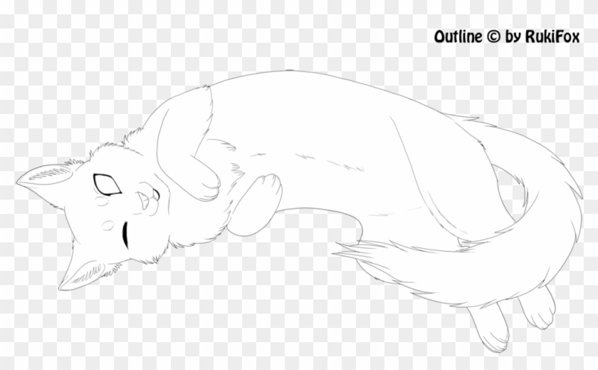 Warrior Cat Laying Down Drawings 109409 - Sketch Clipart #4540794