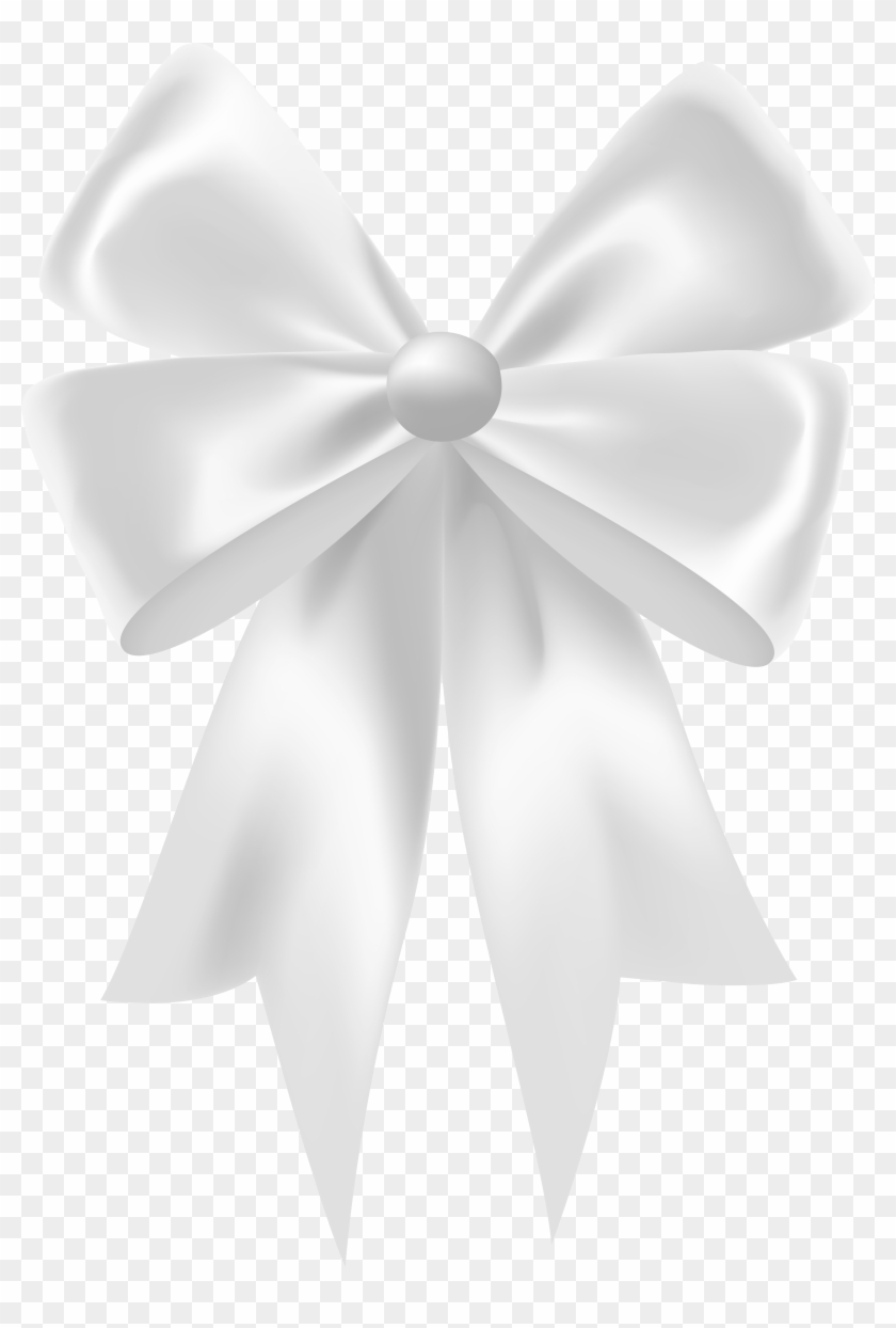 White Satin Bow Clip Art Image - White Satin Bow Clip Art - Png Download