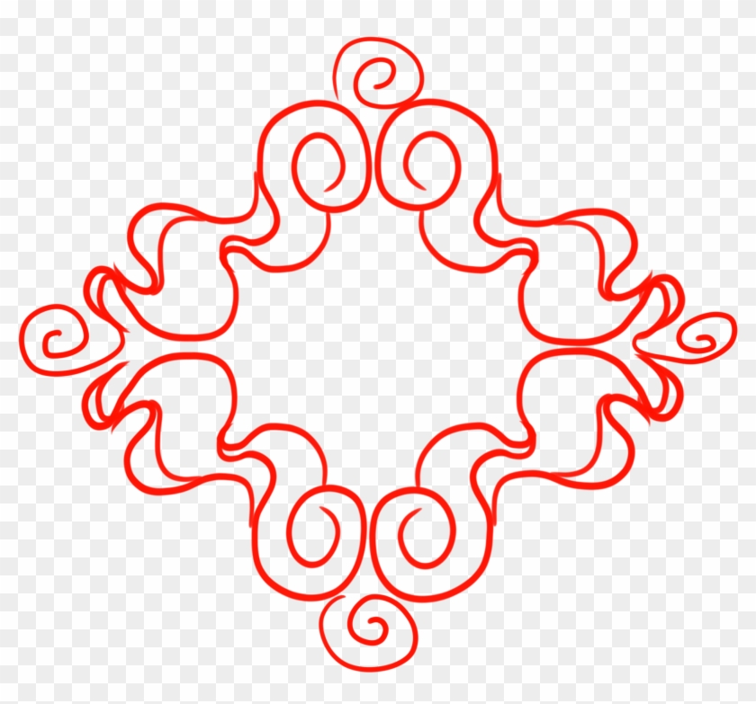 Nuage Linéaire Nuages Entourés Rouge Png Et Psd - Circle Clipart