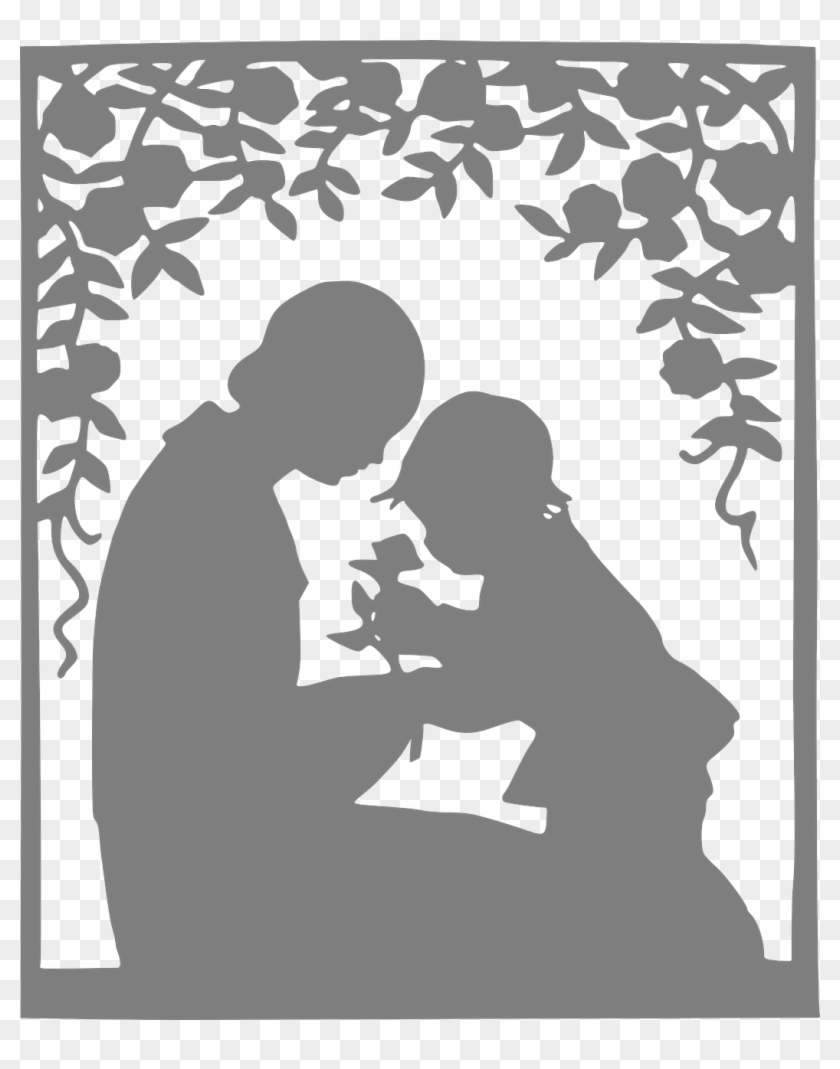 Gypsychavi - Grandmother And Granddaughter Silhouette Clipart
