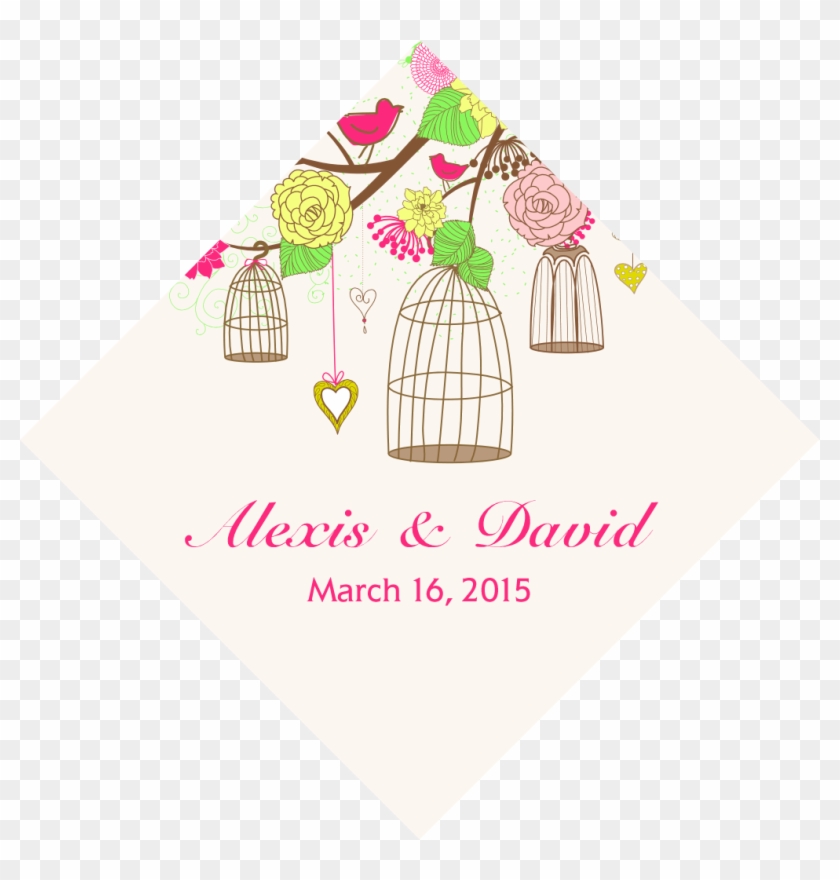 Bird Cages Custom Wedding Favor Tags And Gift Tagsdocuments - Illustration Clipart