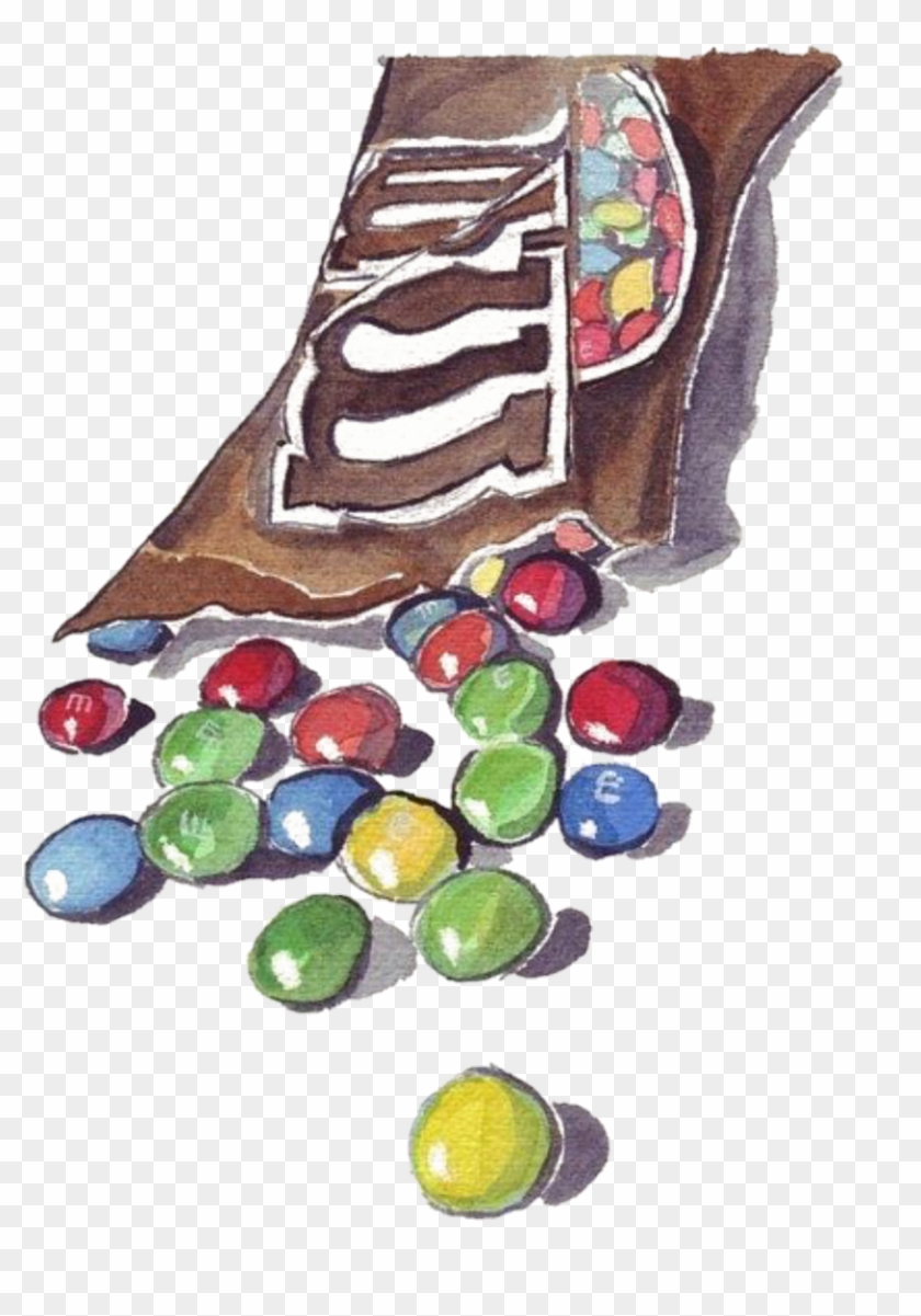 Scbeans Beans Chocolate Bean Candy Watercolor Handpaint - Candy And Wrapper Drawing Clipart #4542204