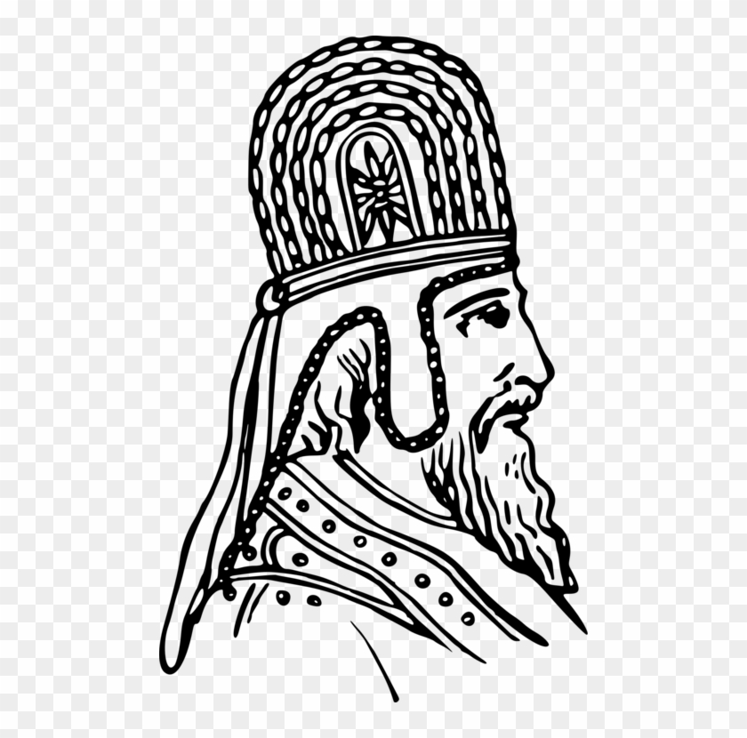 Line Art Headgear Persian People Farsi Monarchy - Drawing Of A Monarchy Clipart