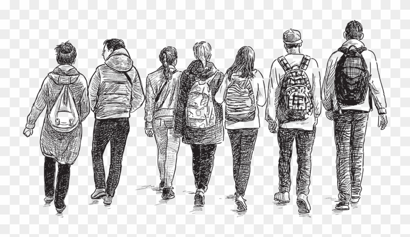 For Practitioners Supporting Young People Moving To - School Students Pencil Drawing Clipart #4543412