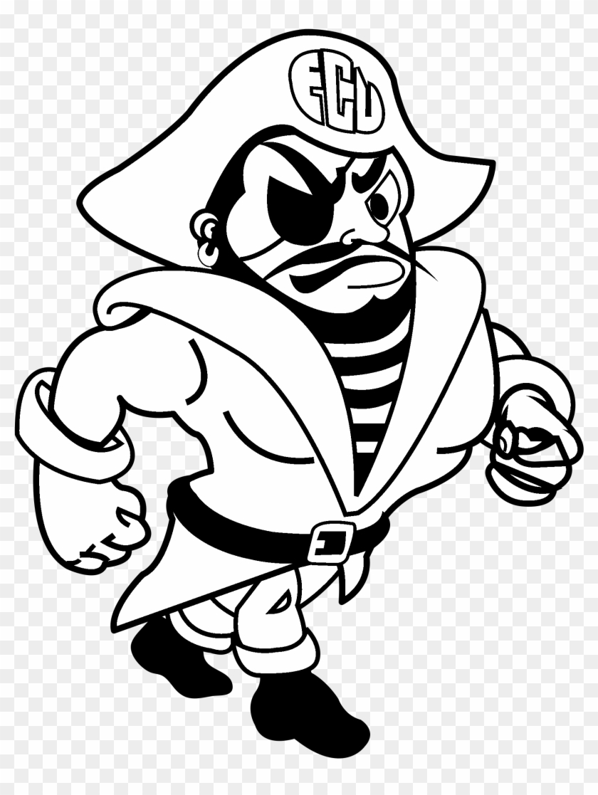 Ecu Pirates Logo Black And White - East Carolina University Clipart #4545385