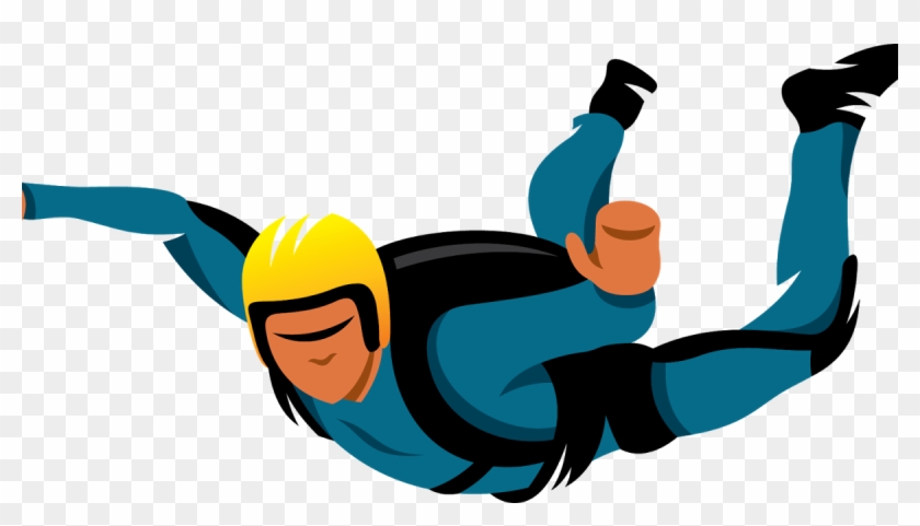 A Adventures Ⓒ - Sky Diving Cartoon Clipart
