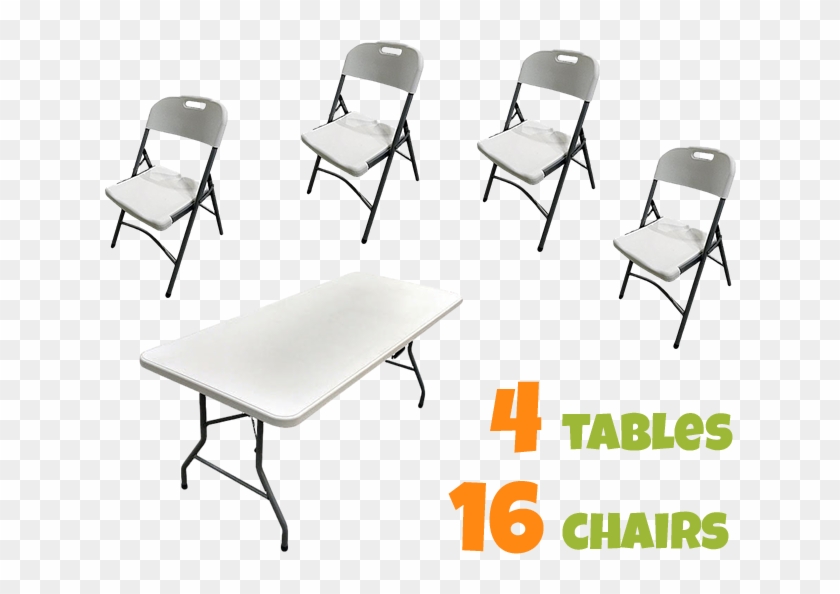 4 Tables And 16 Chairs - Folding Chair Clipart
