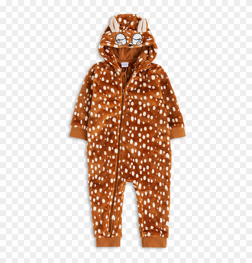 Fleece Onesie Reindeer Brown - Pajamas Clipart