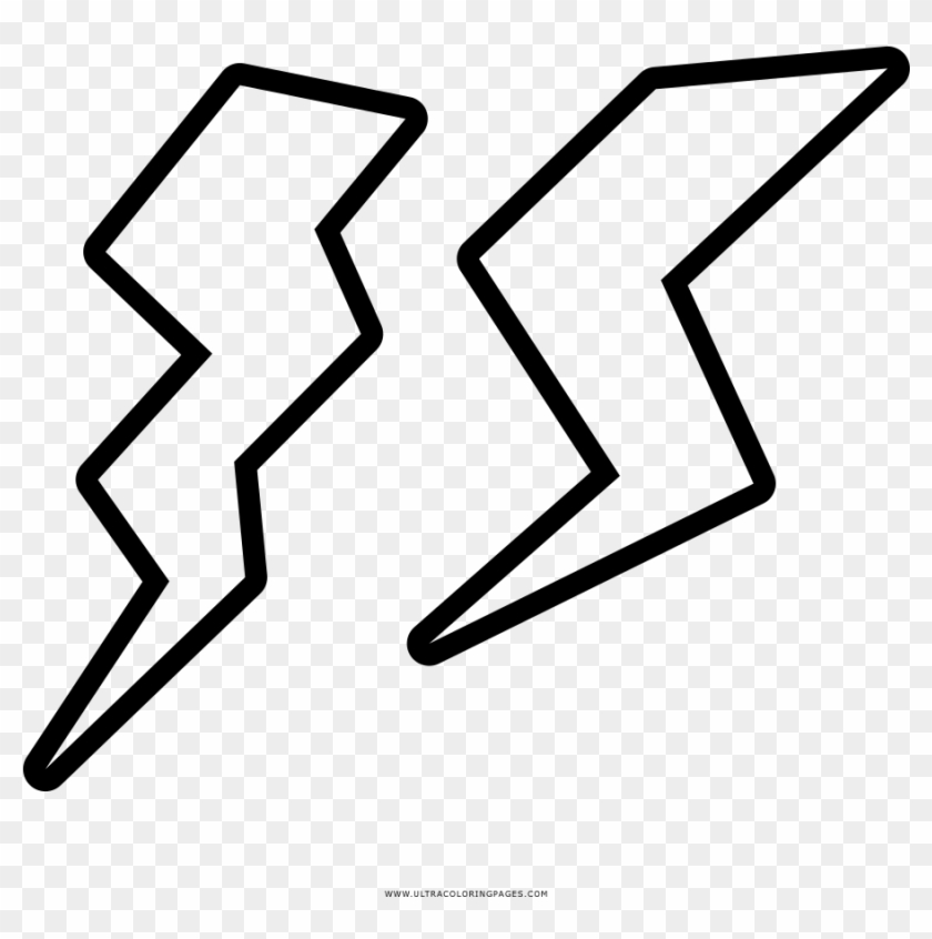 Lightning Bolt Coloring Page - Line Art Clipart