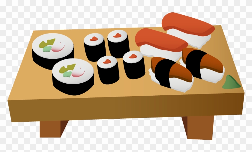 Clipart Plate Frames - Cartoon Sushi On A Plate - Png Download