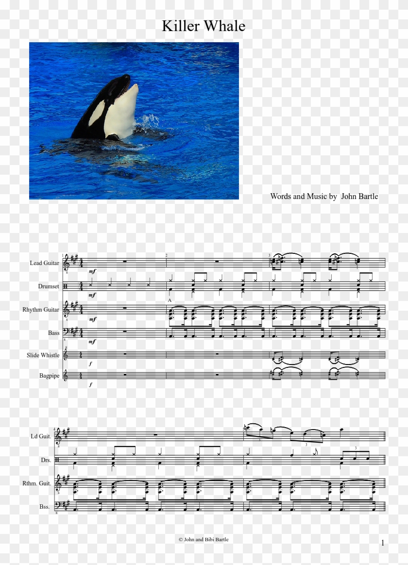 Killer Whale Sheet Music Composed By Words And Music - Killer Whale Clipart #4547331