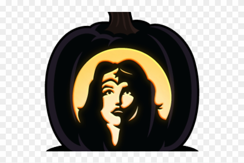 Wonder Woman Clipart Pumpkin Carving Stencil - Wonder Woman Pumpkin Carving Ideas - Png Download