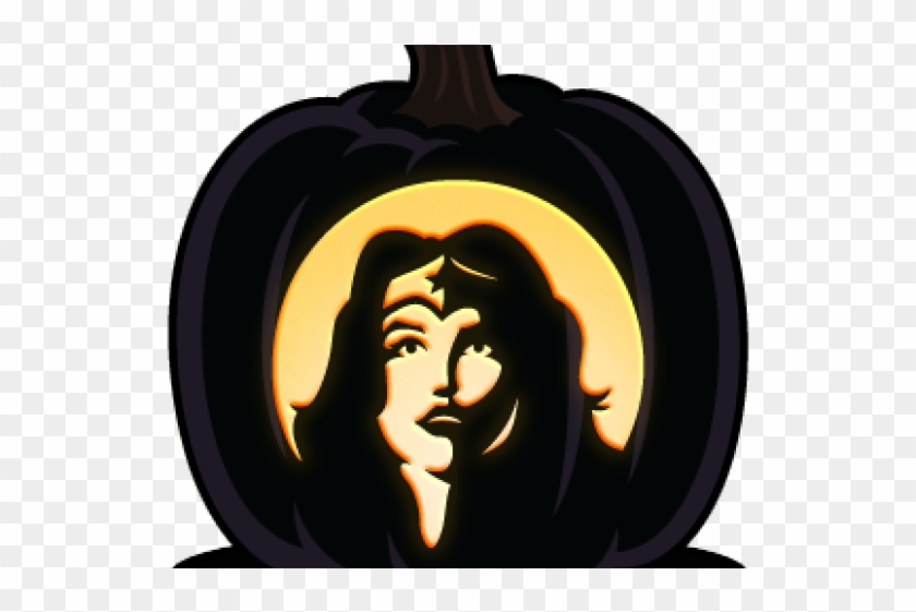 Wonder Woman Clipart Pumpkin Carving Stencil - Wonder Woman Pumpkin Carving Ideas - Png Download #4547774