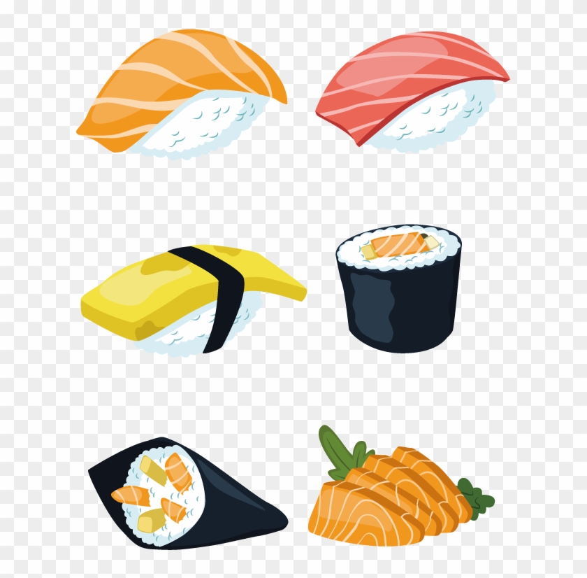 Sushi Japanese Cuisine Sashimi Salmon - Comida Japonesa Clipart - Png Download #4548126