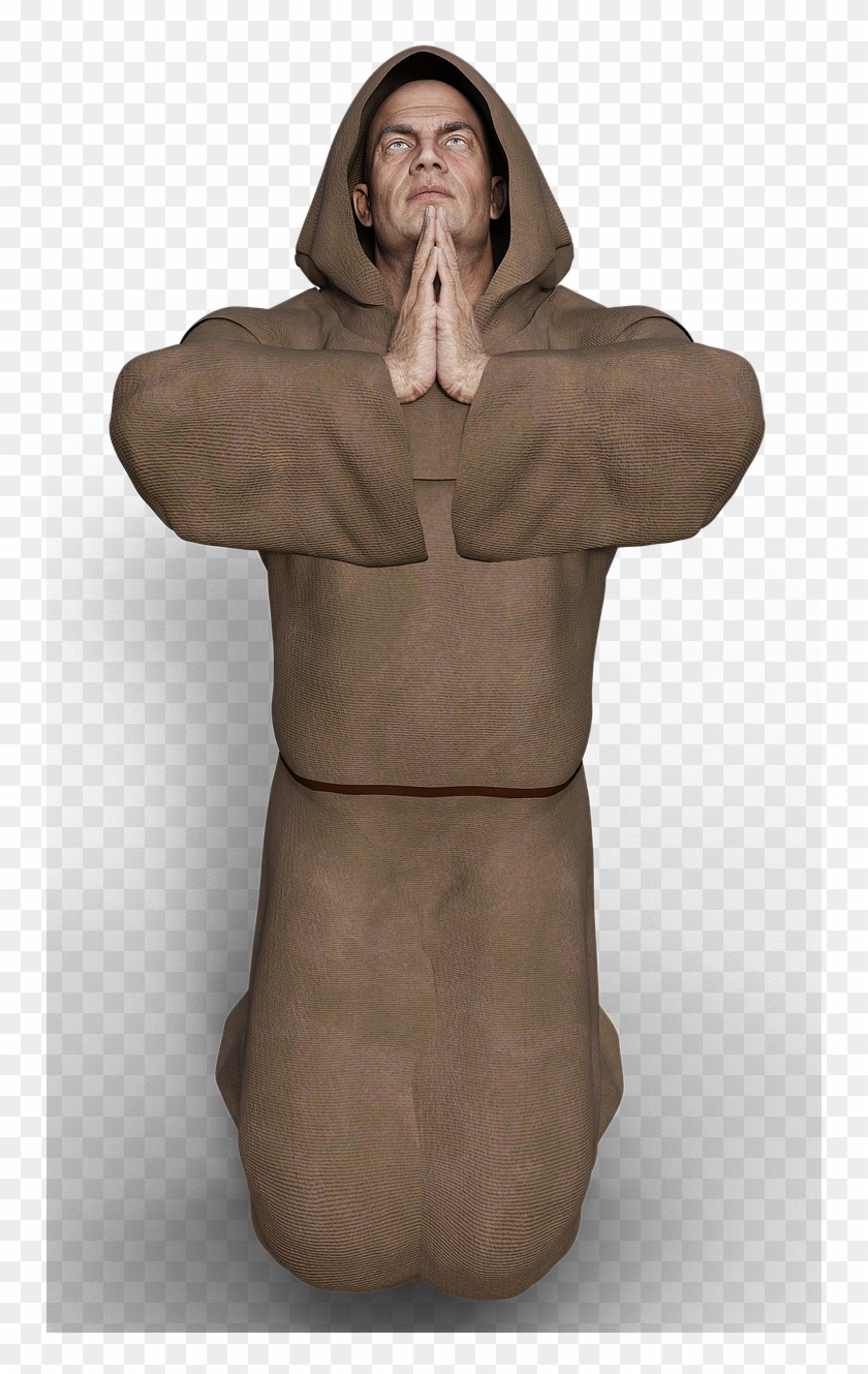 Man Monk Praying - Hoodie Clipart