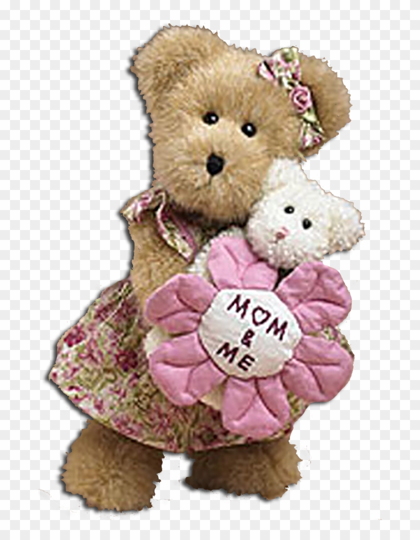 Boyds Momma Bearlove Teddy Bear With Baby And Flower - Teddy Bear With Mom Clipart