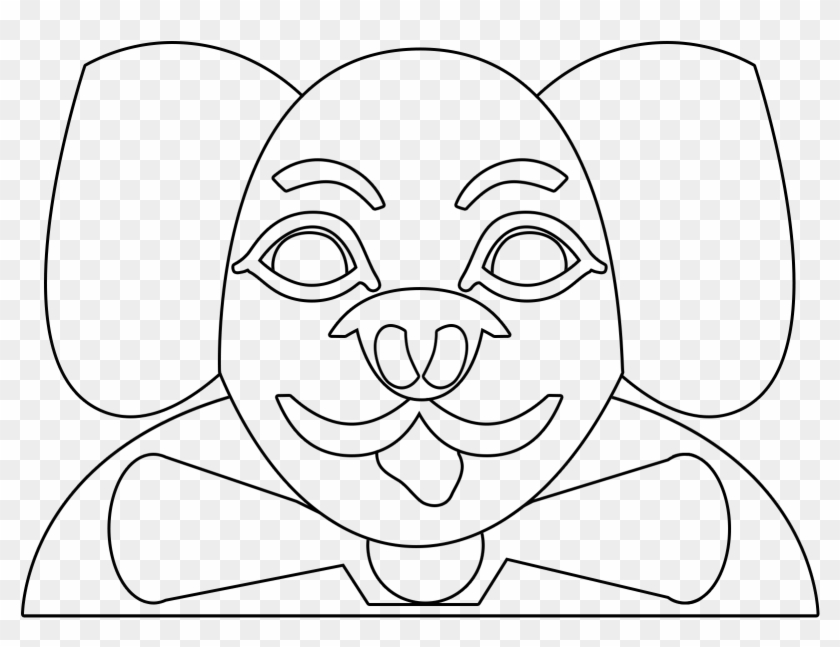 Party Animal Cut Out Face Mask Png - Line Art Clipart