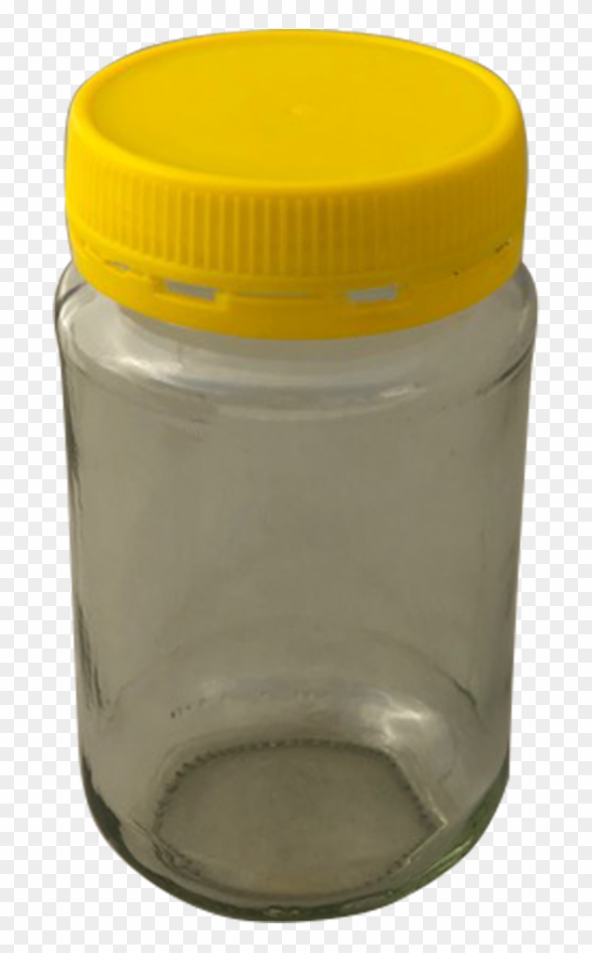 500g Glass Jar With Yellow Plastic Lid - Water Bottle Clipart