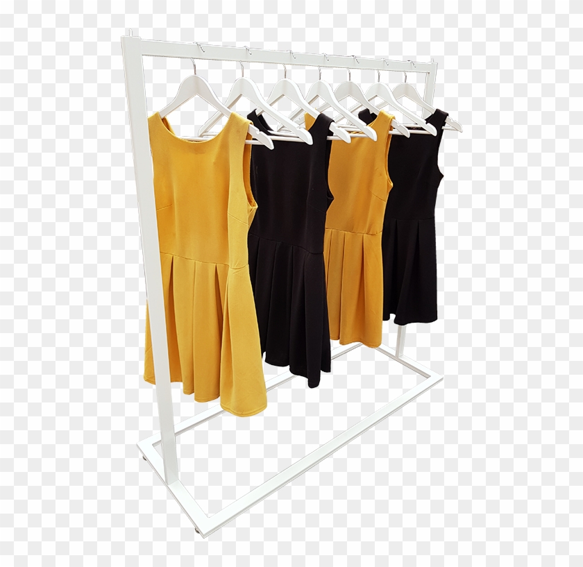 Modern White Dress Rack - Clothes Hanger Clipart