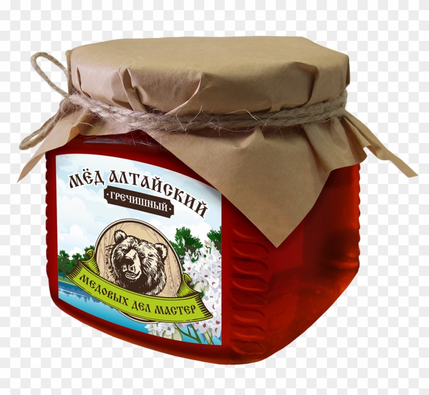 Buckwheat Altai Bee Honey In Glass Jar 300 G - Paste Clipart