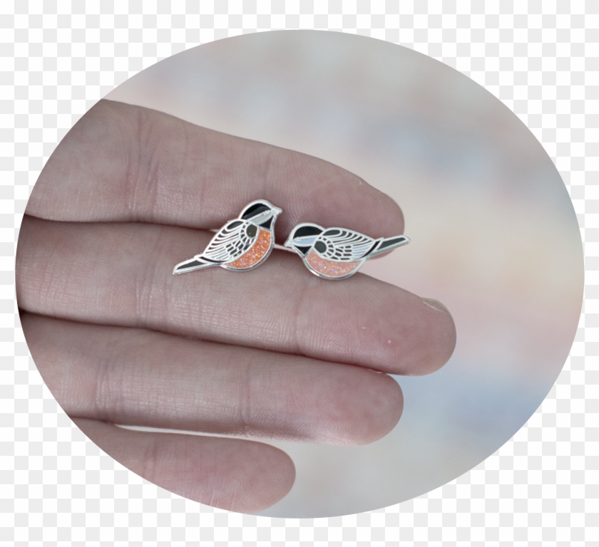 Enamel Chickadee Earrings Clipart #4551319