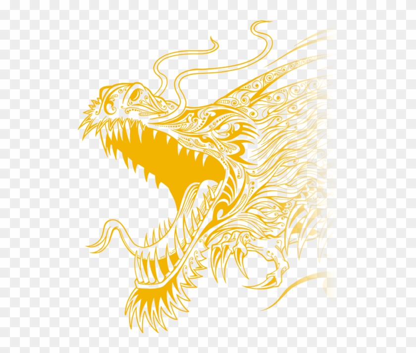 Tattoo Shop - Black And White Dragon Mural Clipart