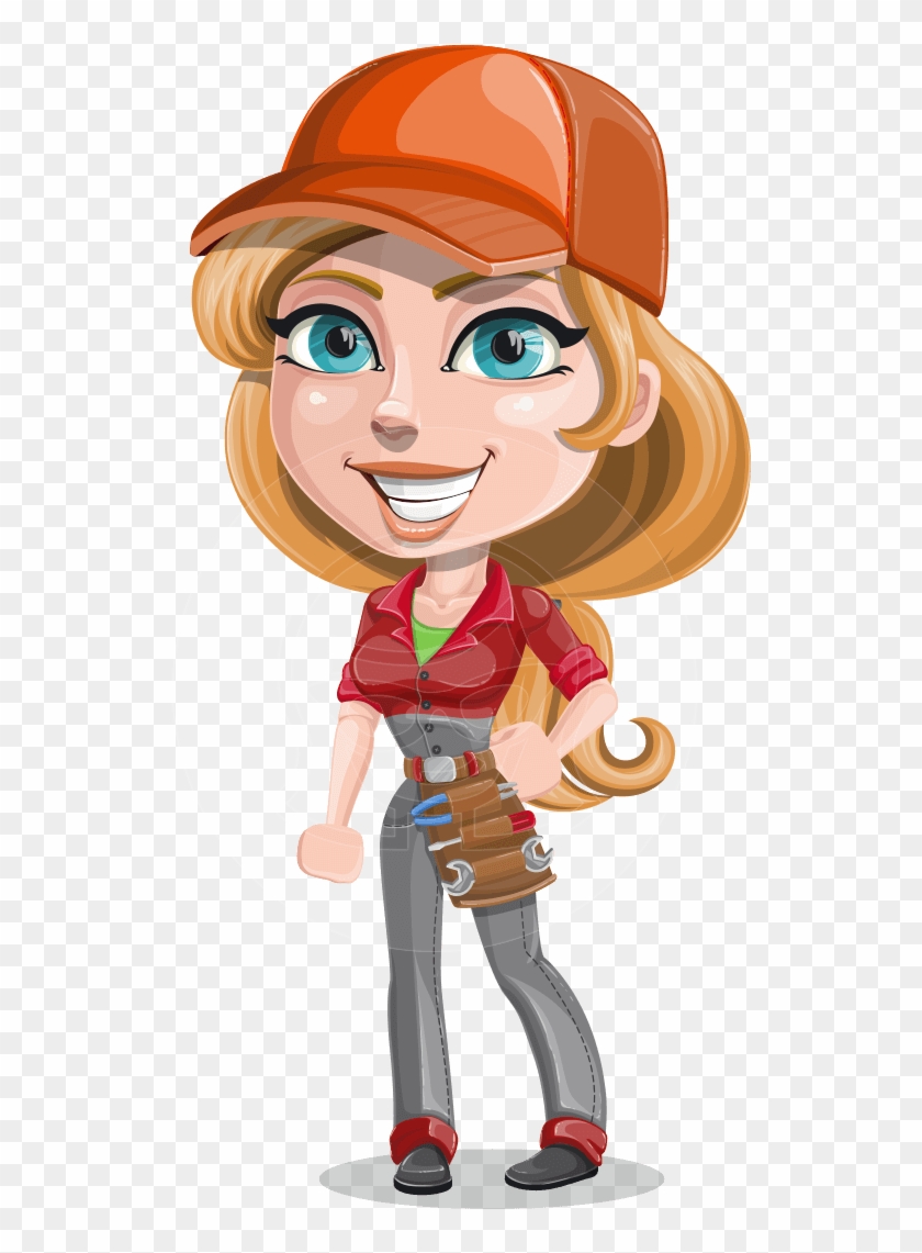 Pretty Mechanic Girl Cartoon Vector Character Aka Carlita - Female Human Cartoon Characters Clipart #4552567