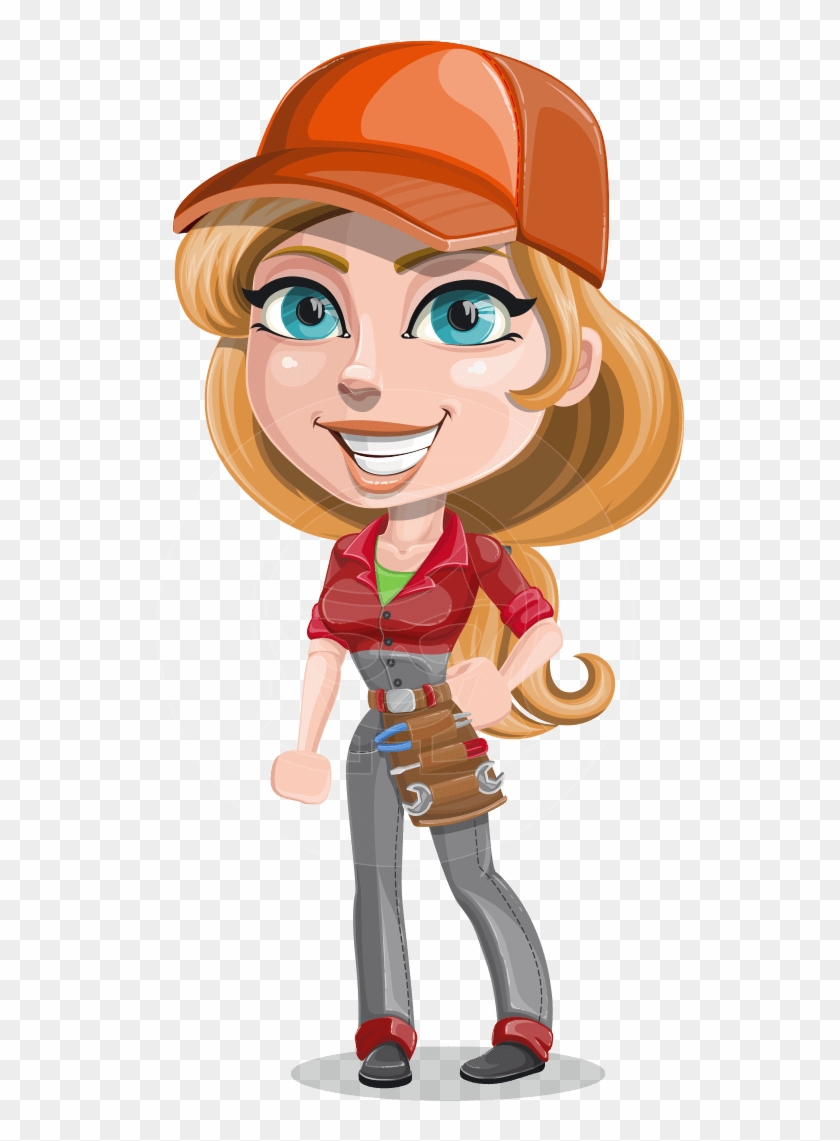 Pretty Mechanic Girl Cartoon Vector Character Aka Carlita - Female Human Cartoon Characters Clipart