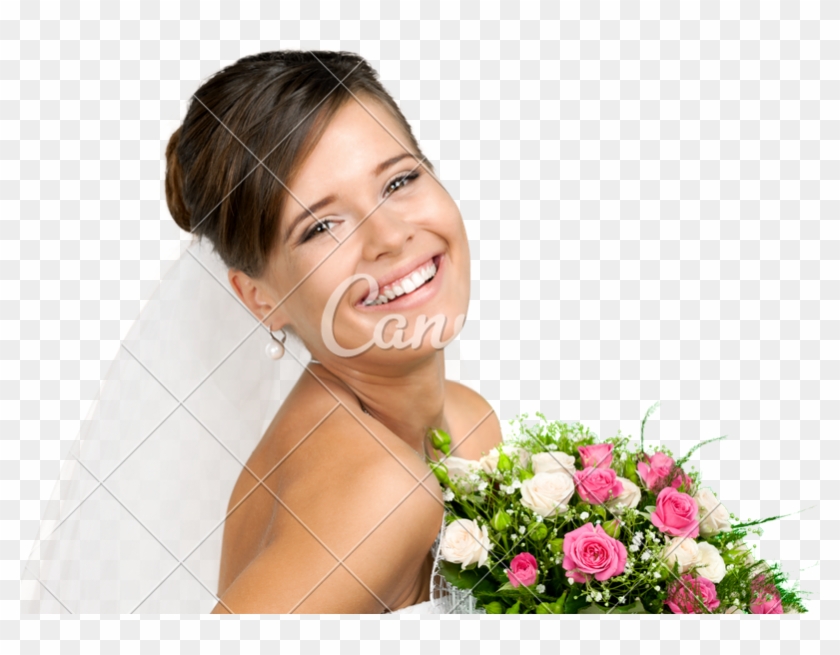 Smiling Bride Wedding Flowers Photos By Canva - Bouquet Clipart
