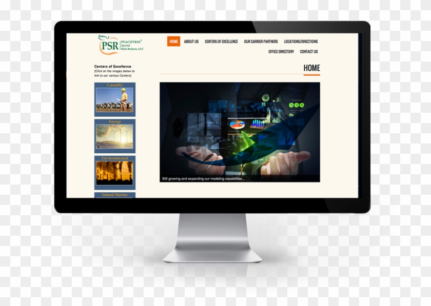 Computer Screen With Peachtree Website Home Page - Twisted Clipart