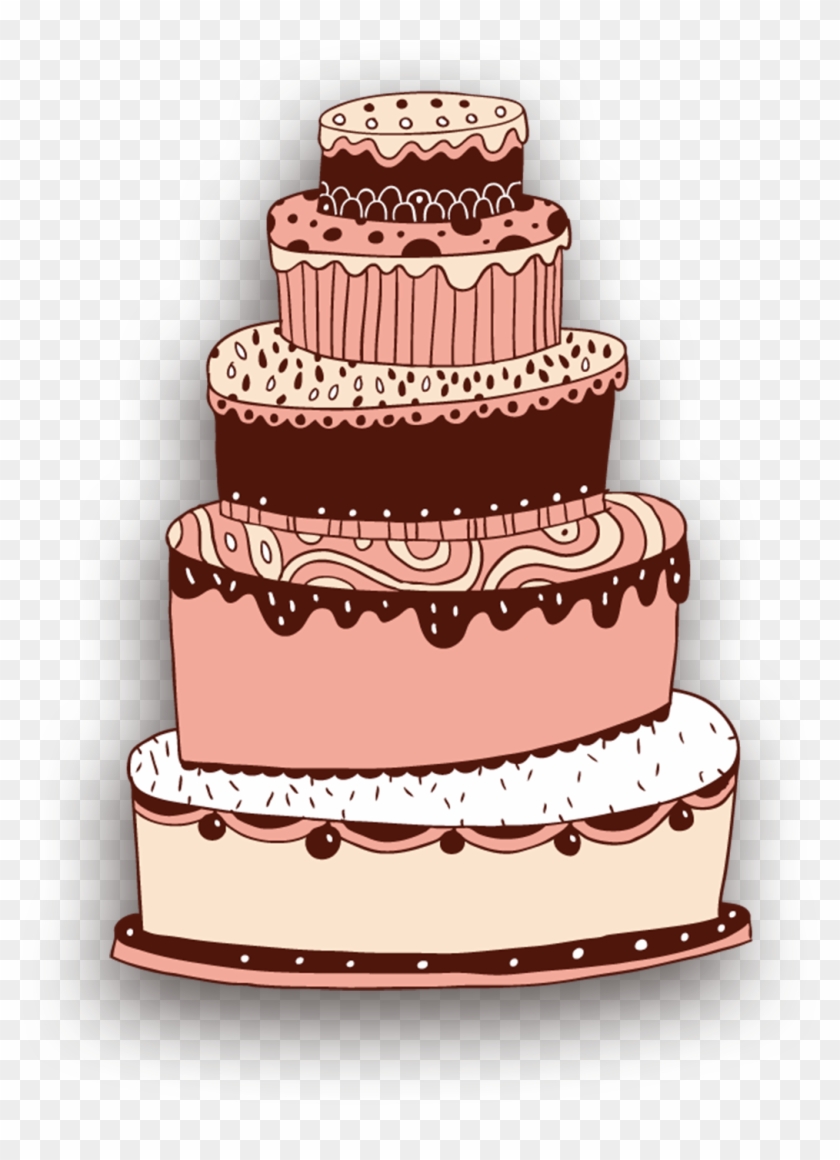 Wedding Cakes With Cupcakes, Cupcake Wedding, Cake - Layered Cake Cartoon Clipart #4554170