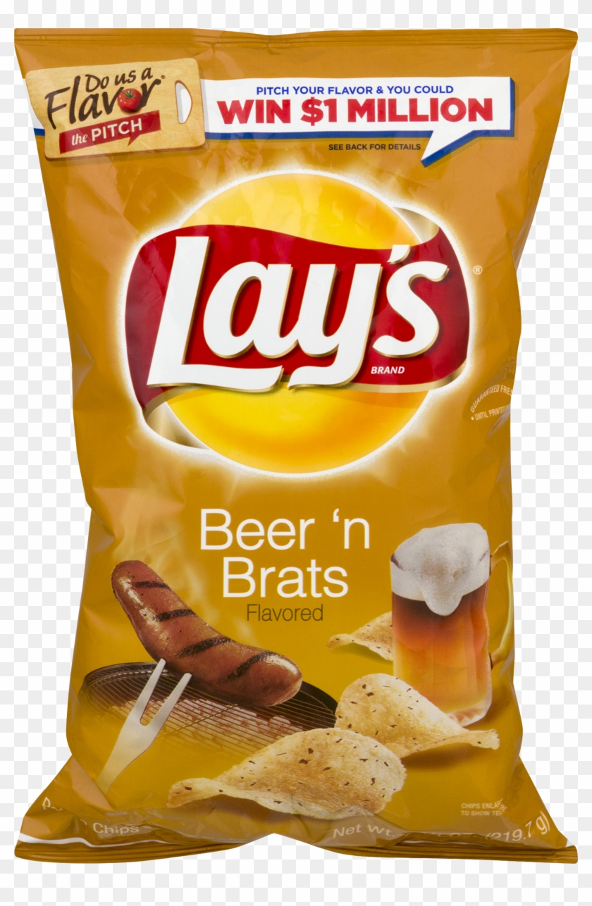 Lay's Beer 'n Brats Potato Chips, - Lays Chips Bbq Ribs Clipart #4554255