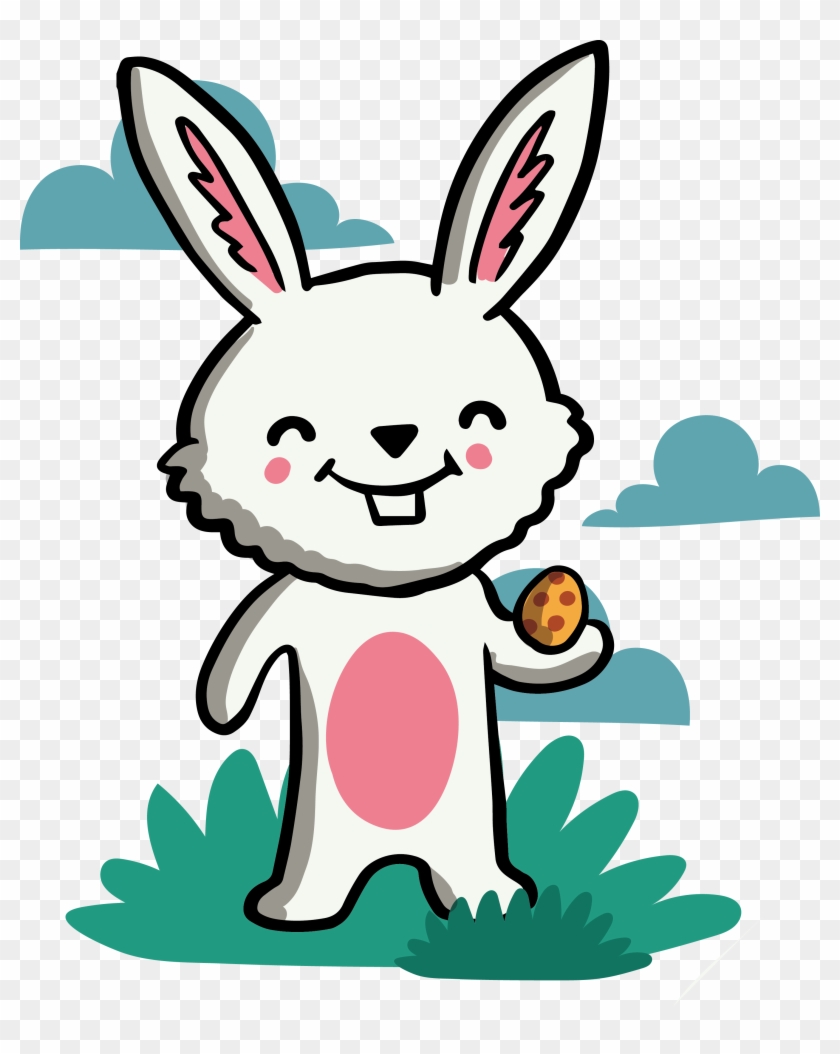 Easter Bunny White - 卡通 白 兔 Clipart #4554947