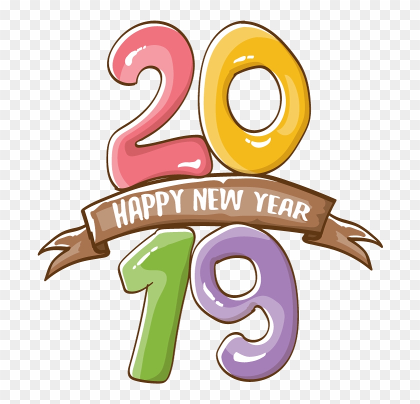 2019 Happy New Year 19 Vector - Happy New Year 19 Clipart #4555101