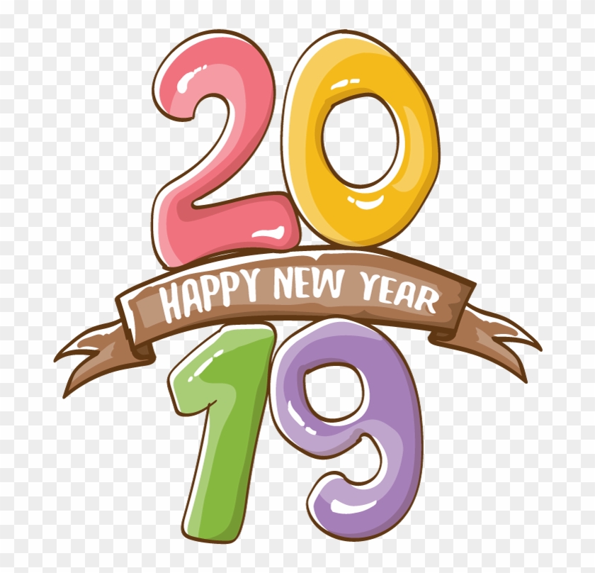 2019 Happy New Year 19 Vector - Happy New Year 19 Clipart