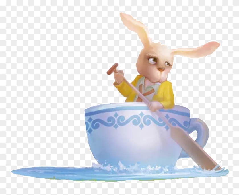 Cartoon Rabbit Pattern Element In Blue Cylinder - Cartoon Clipart