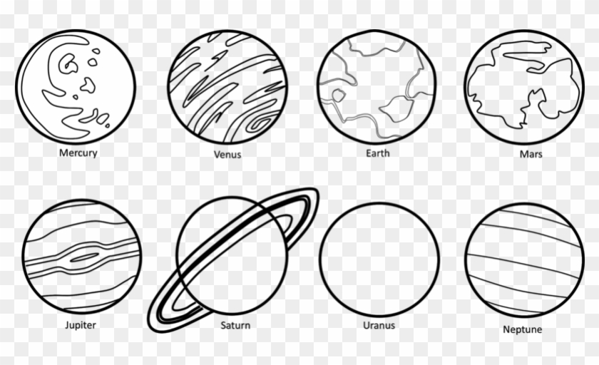 Planets Clipart Black U0026 W - Mercury Black And White - Png Download #4555342