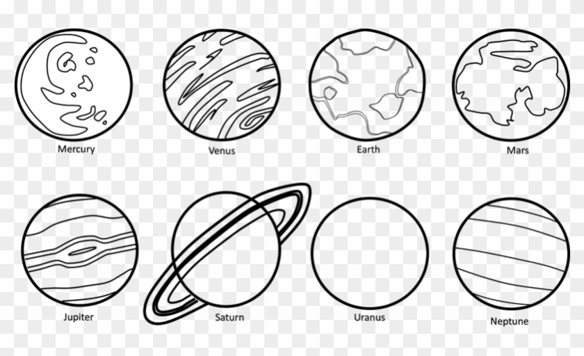 Planets Clipart Black U0026 W - Mercury Black And White - Png Download