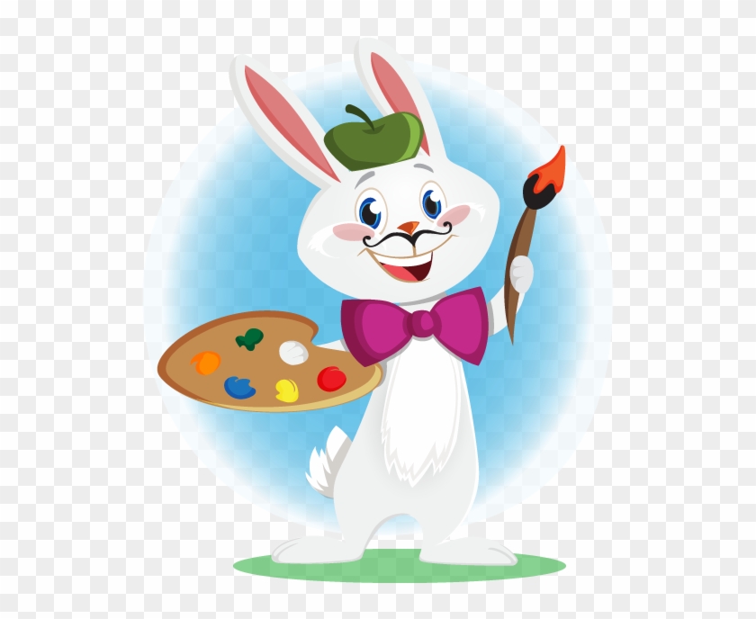 Bunny Clipart Computer - Drawing Material In Cartoon - Png Download #4555614