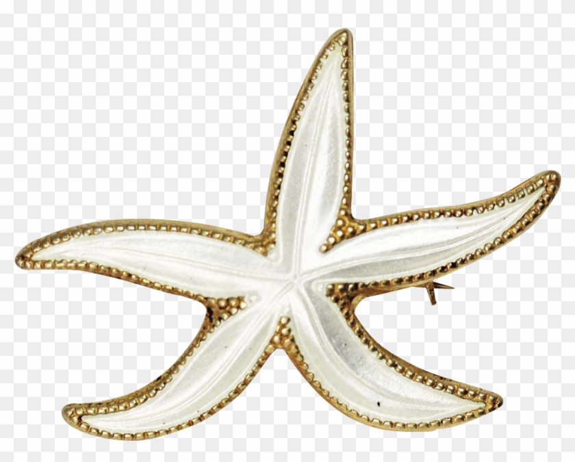 David Andersen White Enamel Sterling Silver Starfish - Starfish Clipart #4556248