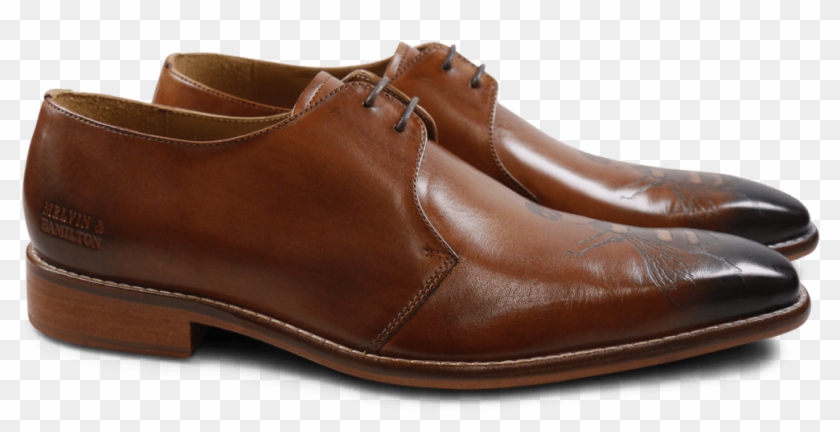 Derby Shoes Clark 14 Crust Tan Lasercut Skull Toe Electric - Slip-on Shoe Clipart #4556773