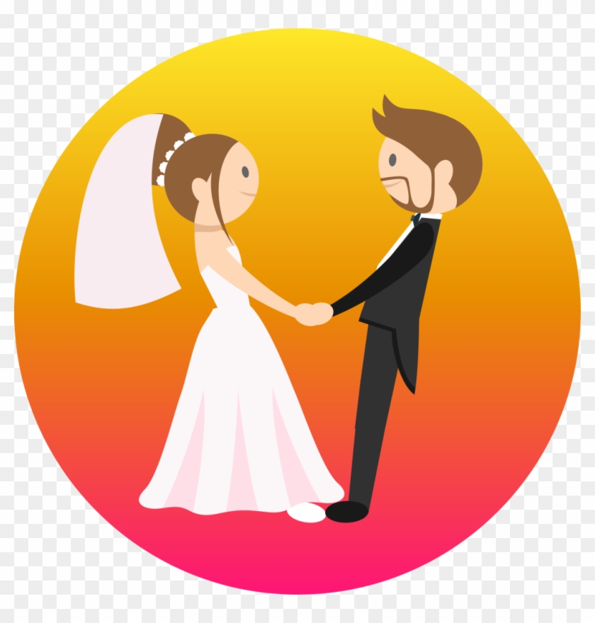 Wedding-couple - Cartoon Clipart #4557314